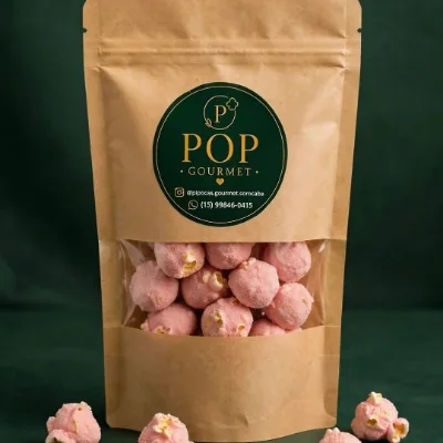 Pipoca gourmet - Morango